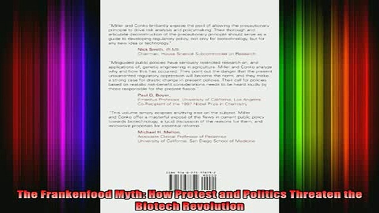 READ FREE FULL EBOOK DOWNLOAD  The Frankenfood Myth How Protest and Politics Threaten the Biotech Revolution Full Ebook Online Free