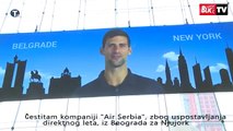 Novak Djokovic Speech - Air Serbia - Direct Flight Nikola Tesla Belgrade Airport - JFK New York
