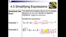 6th Grade 4.3 Simplifying Expressions - part 2