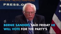 Bernie Sanders says he will vote for Hillary Clinton