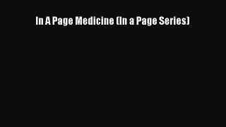 Download In A Page Medicine (In a Page Series) PDF Free