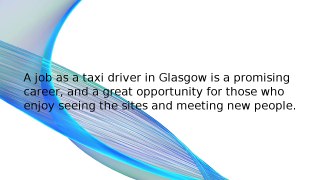 How To become a licensed taxi driver in glasgow