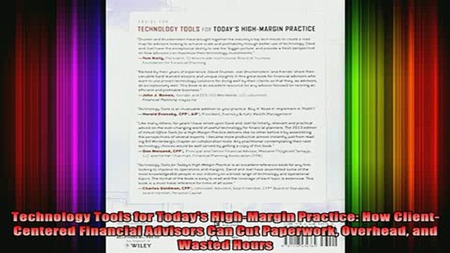READ book Technology Tools for Todays HighMargin Practice How ClientCentered Financial Advisors Full Ebook Online Free