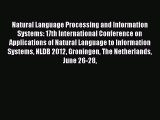 Read Natural Language Processing and Information Systems: 17th International Conference on