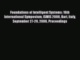 Read Foundations of Intelligent Systems: 16th International Symposium ISMIS 2006 Bari Italy