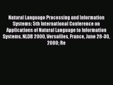 Read Natural Language Processing and Information Systems: 5th International Conference on Applications