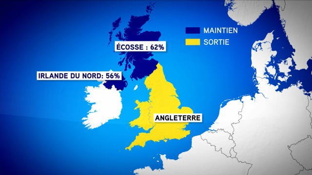 Un royaume désuni après le vote contre le Brexit de l'Ecosse et de l'Irlande? - Le 24/06/2016 à 22h00