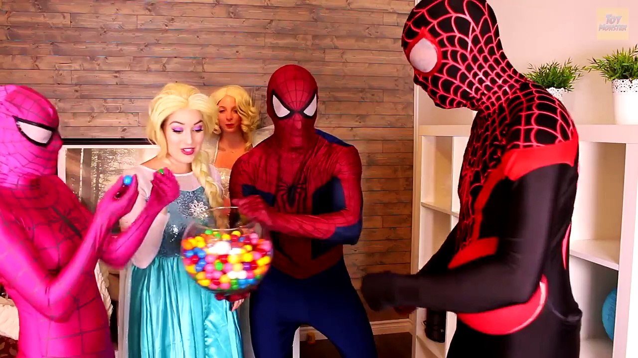 Örümcek Adam Frozen Elsa PİNOKYO burunu - pembe Spidergirl vs Joker Anna Kristoff Candy