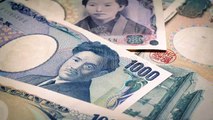 Japanese Yen Banknotes Rotating   $LOW STOCK FOOTAGE