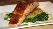 Recipe Seared Salmon on Potato Cake, Wilted Spinach W