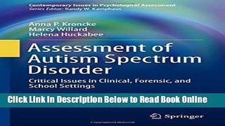 Read Assessment of Autism Spectrum Disorder: Critical Issues in Clinical, Forensic and School