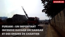 Un important incendie ravage un hangar et des engins de chantier à Furiani
