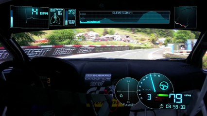 Session de Rallye à fond dans des village vu de l'intérieur ! Subaru WRX