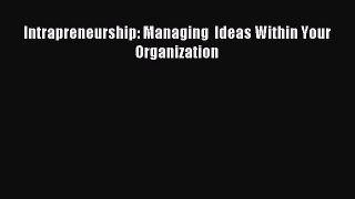Download Intrapreneurship: Managing  Ideas Within Your Organization PDF Free