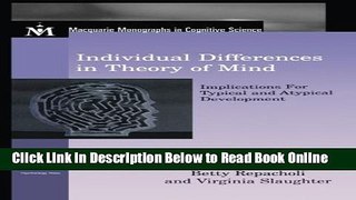 Read Individual Differences in Theory of Mind: Implications for Typical and Atypical Development