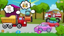 Cartoons for children - Fire Truck and Police Car w/ Ambulance. Cars & Trucks - Emergency Vehicles