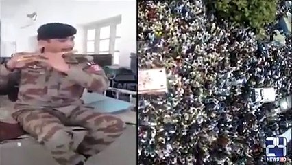 Pakistani Army Jawan Paying Tribute to Shaheed Amjad Sabri-x4i6ckv