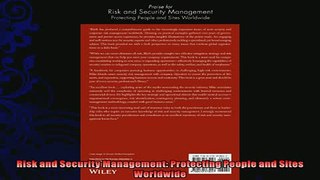 there is  Risk and Security Management Protecting People and Sites Worldwide