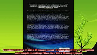 behold  Fundamentals of Risk Management Understanding Evaluating and Implementing Effective Risk