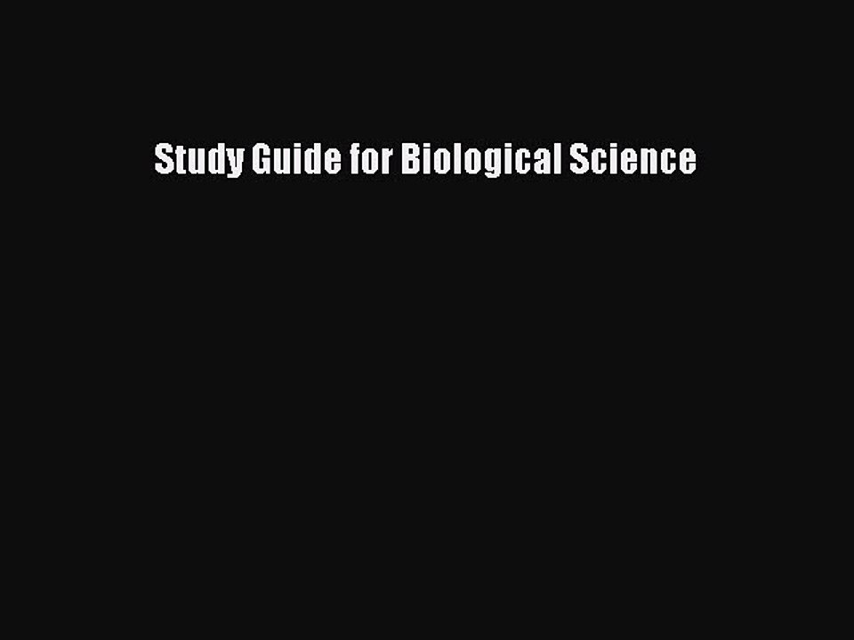 Read Study Guide for Biological Science Ebook Free