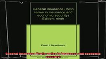 behold  General insurance Irwin series in insurance and economic security