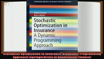 complete  Stochastic Optimization in Insurance A Dynamic Programming Approach SpringerBriefs in