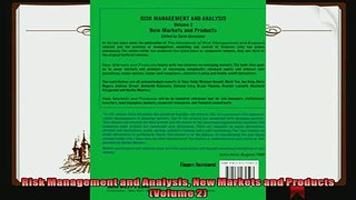 different   Risk Management and Analysis New Markets and Products Volume 2