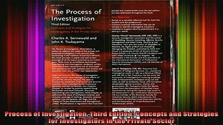 READ book  Process of Investigation Third Edition Concepts and Strategies for Investigators in the Full EBook