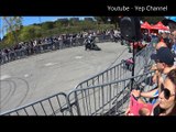 Moto & quad stunt show. wheeling, stoppie, burn et 360 au salon de la moto de Cagnes.