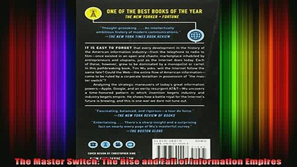 Free Full PDF Downlaod  The Master Switch The Rise and Fall of Information Empires Full Ebook Online Free