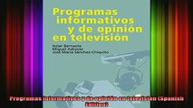 READ book  Programas informativos y de opinión en televisión Spanish Edition Full EBook