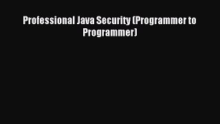 Download Professional Java Security (Programmer to Programmer) Ebook Free