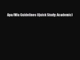 Download Apa/Mla Guidelines (Quick Study: Academic) Ebook Free