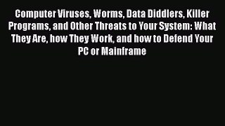 PDF Computer viruses worms data diddlers killer programs and other threats to your system: