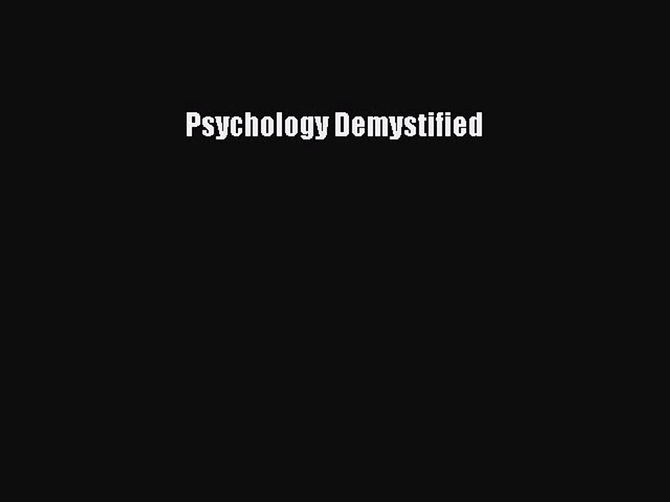 Read Psychology Demystified Ebook Free