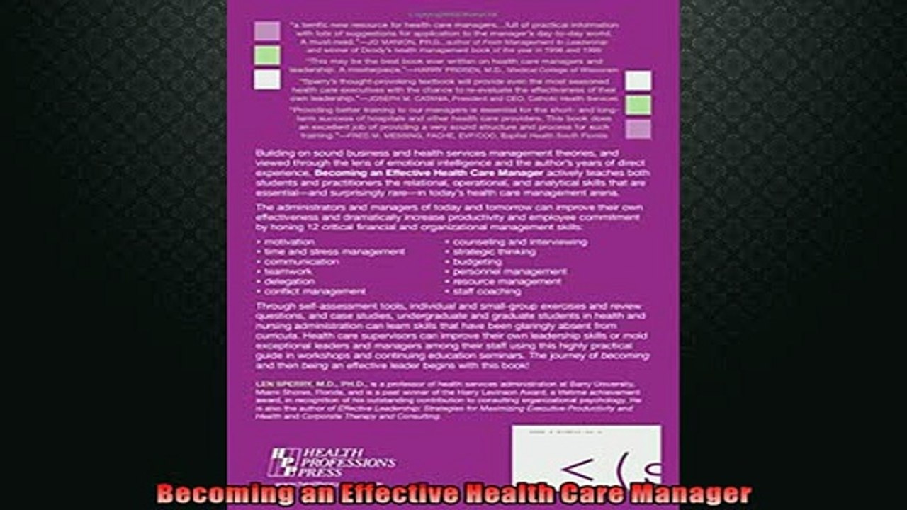 EBOOK ONLINE  Becoming an Effective Health Care Manager READ ONLINE
