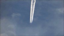 Chemtrails sprayed from wing and tail sprayer aircraft on 10-17 -15 at 8:24 AM