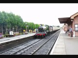 West Somerset Railway. GWR Mogul no.9351.Departs Bishops Lydeard Station. 27/8/12.