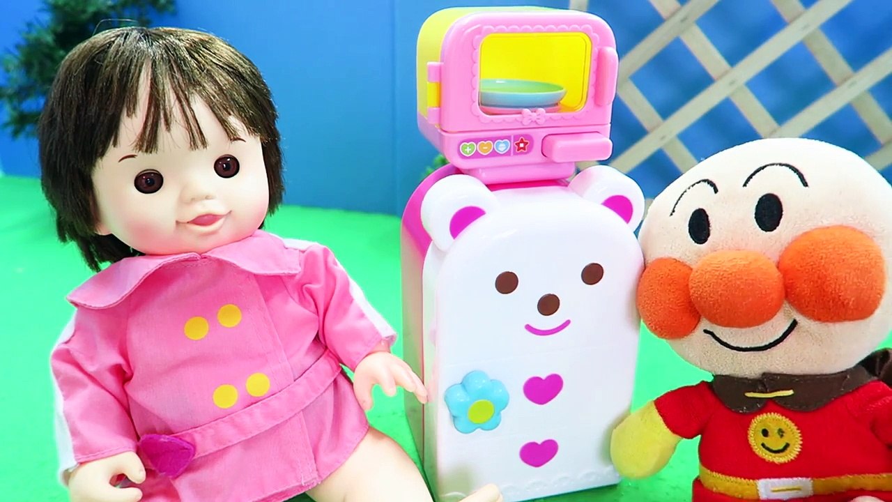アンパンマン メルちゃんの冷蔵庫 電子レンジでチン 温めて食べよう ぽぽちゃん Baby Doll