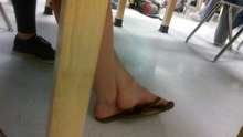 Shoeplay in flip flops with beautiful soles 2