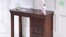 French Hardwood Mahogany Stained Pedestal Dressing Table Desk