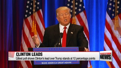 Clinton holds double-digit lead over Trump for first time since last fall