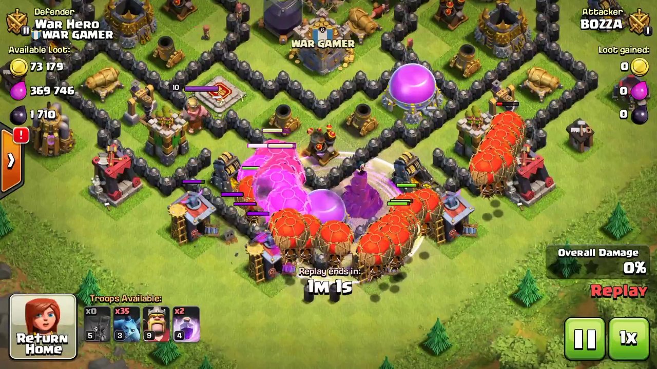 Clash Of Clan - Towan Hall 8 Ballon and Minion Attack Defense - 26-06-2016