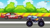 ✔ Racing Car and Monster Truck. Race in the Mountain / Car Cartoons Compilation for kids ✔