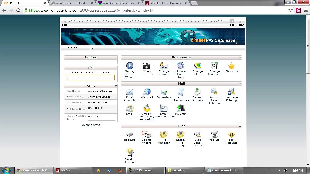 How to setup Wordpress in a CPanel Hosting Environment