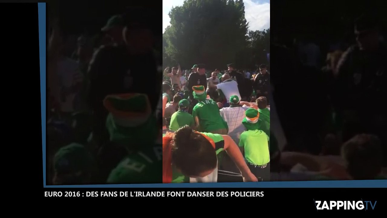 Euro 2016 : France-Irlande, des supporters irlandais font danser des policiers (Vidéo)