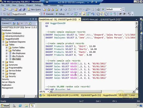 Microsoft SQL Server 2012 tutorial 3- Creating and Altering Views with T-SQL