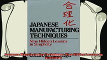different   Japanese Manufacturing Techniques Nine Hidden Lessons in Simplicity