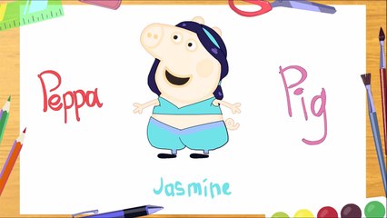 PEPPA - Disney Princess? Cartoon for Kids ALADDIN Animation Peppa Pig en español Disney Princess