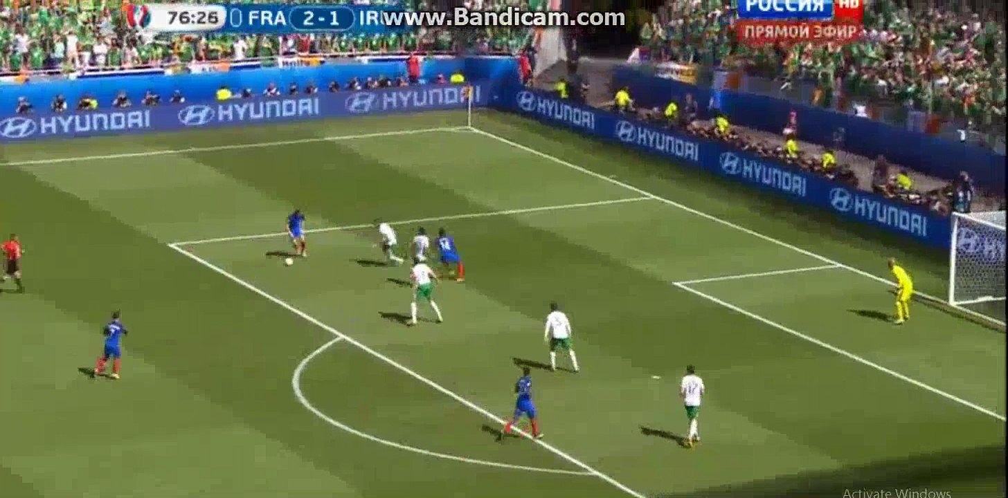 Andre Pierre Gignac hits Crosbar - France 2-1 Ireland - 26.07.2016